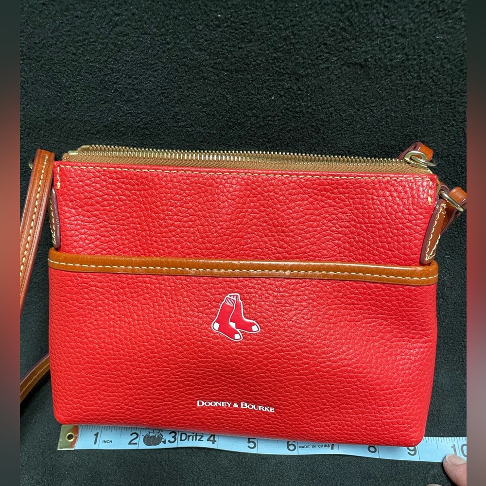Dooney Bourke Boston Red Sox Leather Crossbody Bag MLB Pebble Grain Purse - Picture 6 of 12